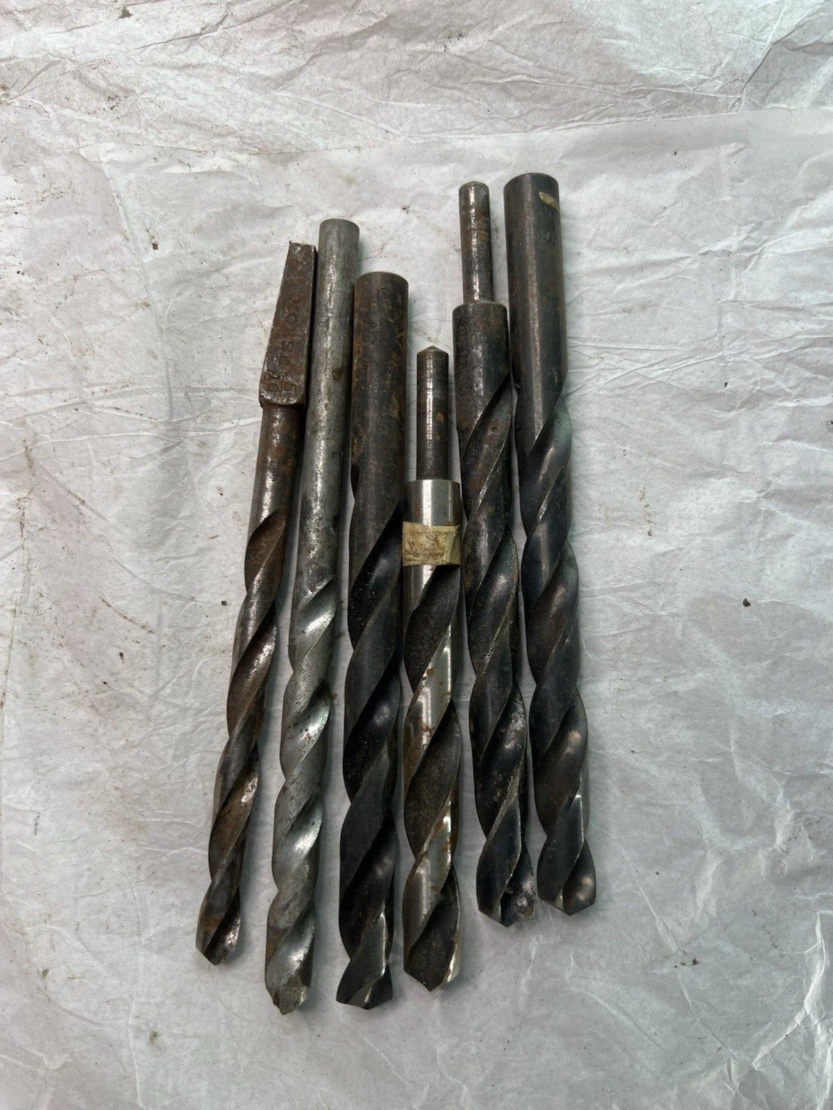 Vintage 6pc Mixed HSS Drill Bit Lot USA Made 7/16" 19/32" S&D Machinist Tools0