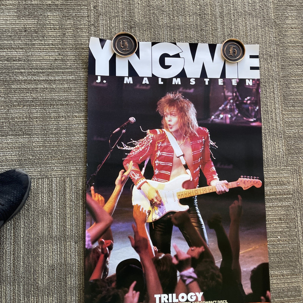 #170 YNGWIE MALMSTEEN 21 x 39” 1986 Original Trilogy Record Store promo poster8