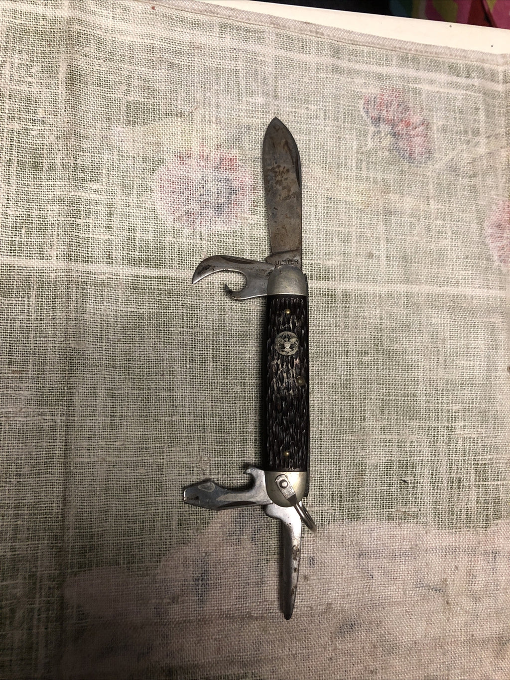 Vintage Ulster USA Boy Scout Pocket Knife 4 Blades0