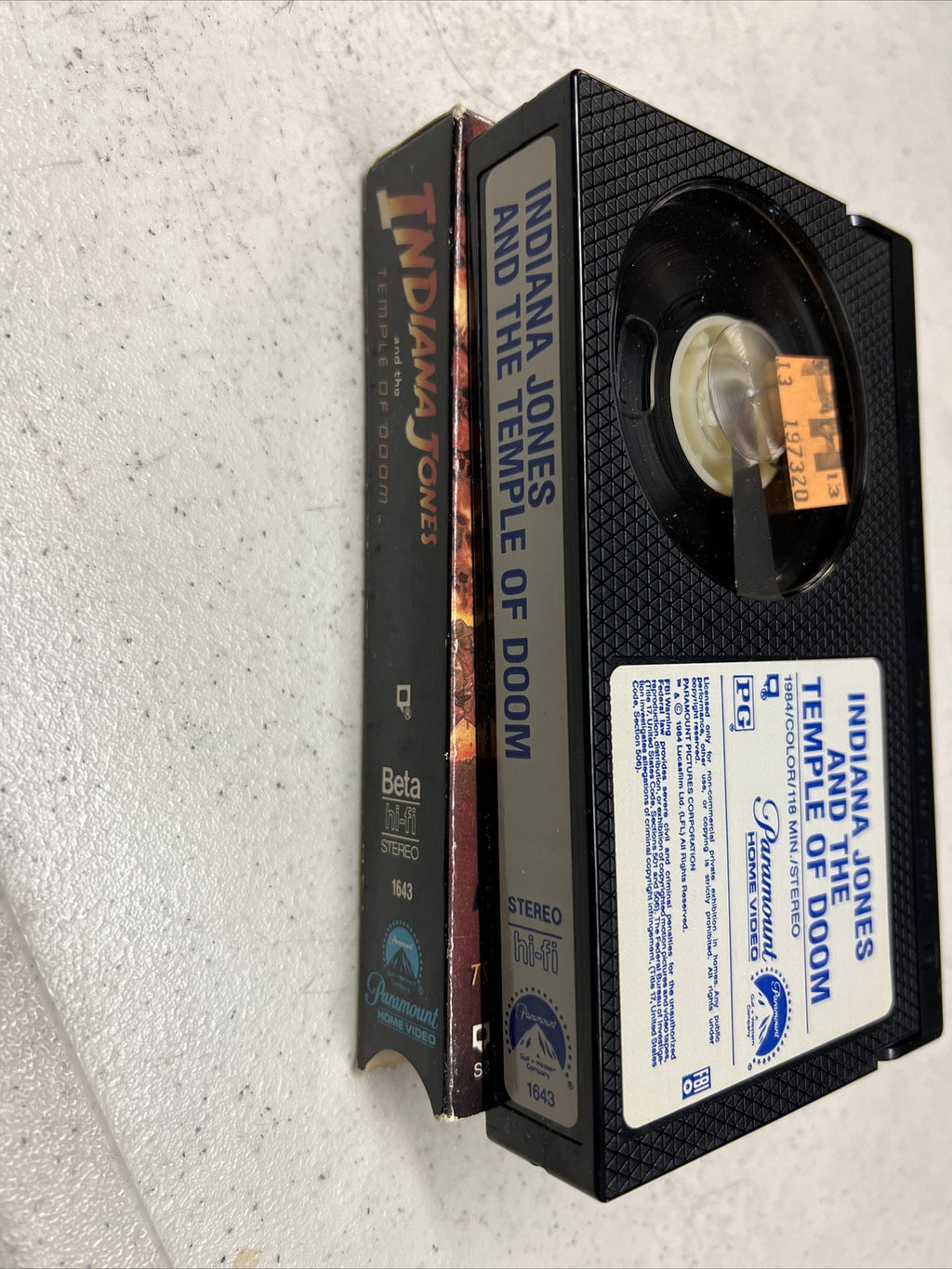 Indiana Jones and the Temple of Doom 1986 VHS Video Tape BETA 1643 Paramount6