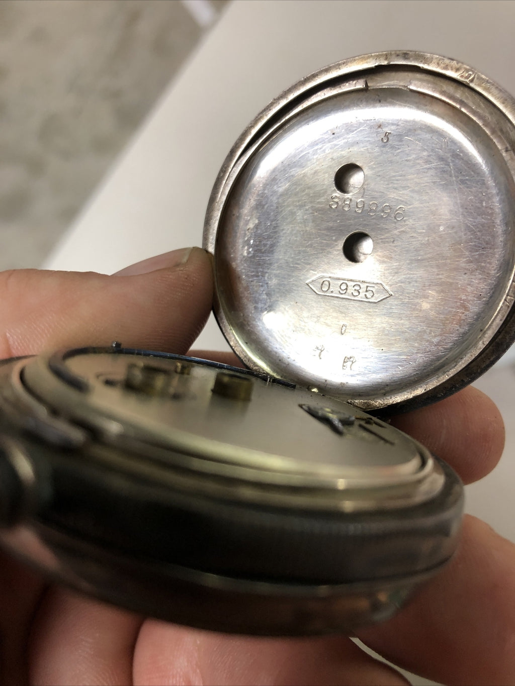 Antique Victorian .930 Silver Stamped Langdon Davies Pocket Watch For Repair4