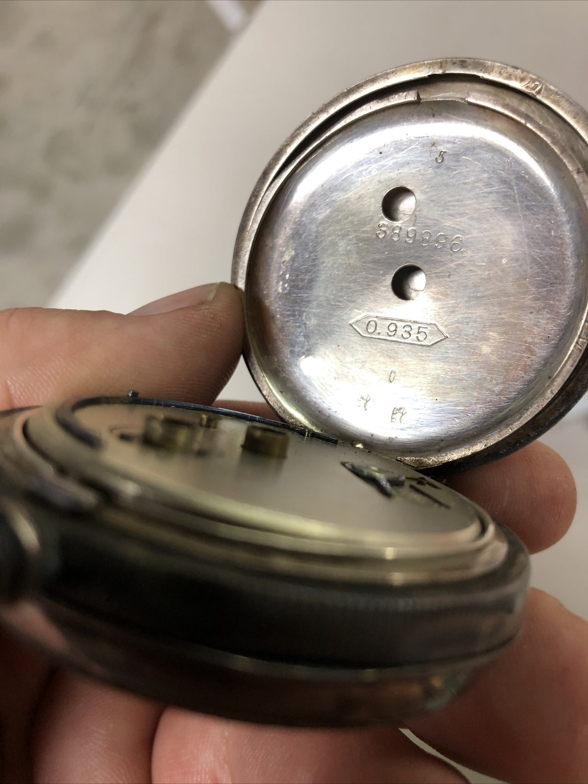 Antique Victorian .930 Silver Stamped Langdon Davies Pocket Watch For Repair4