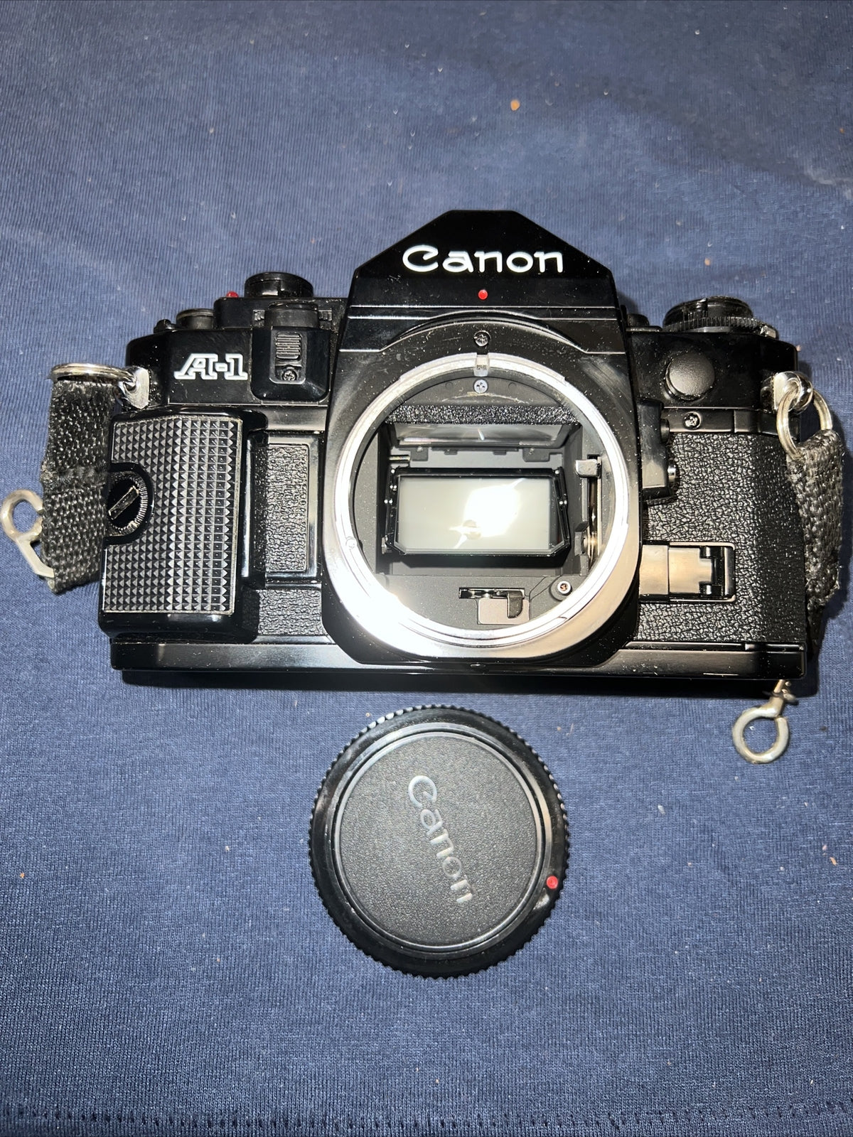 Vintage Canon A-1 A1 35mm SLR Film Camera Black MF Body From JAPAN0