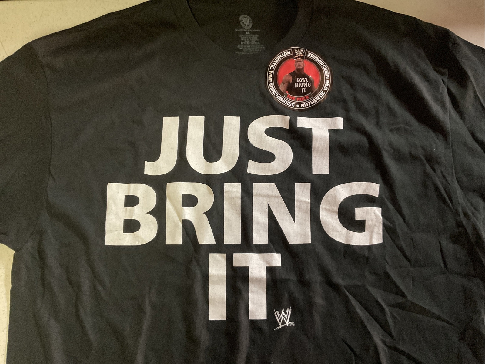 The Rock Just Bring It WWE Mens Black T-shirt1