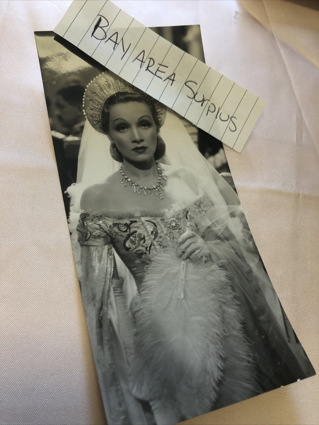 RARE Original Photo Of Marlene Dietrich Glamour Shot 6.5”x3”1