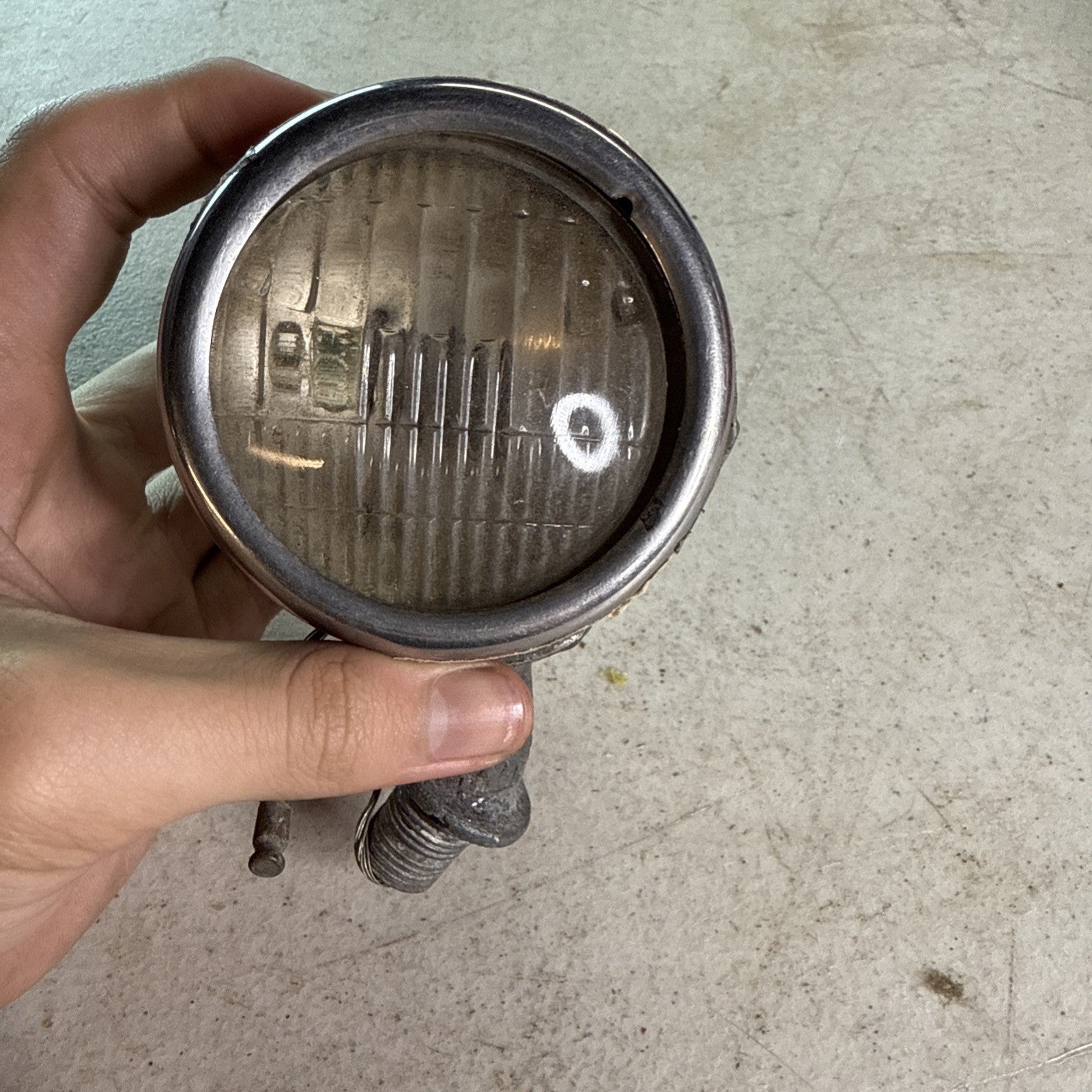 Small Chrome Fender Light 1930's Bolt On One Missing Lens6