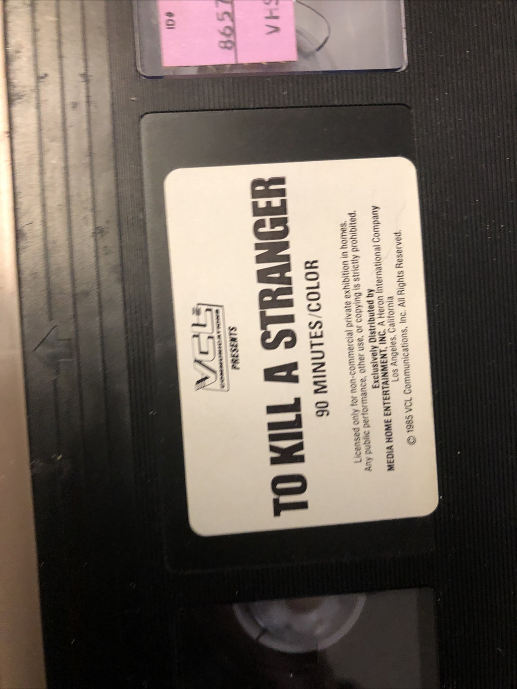 Thriller TO KILL A STRANGER VHS HORROR RARE *CUT BOX* Cult Classic3
