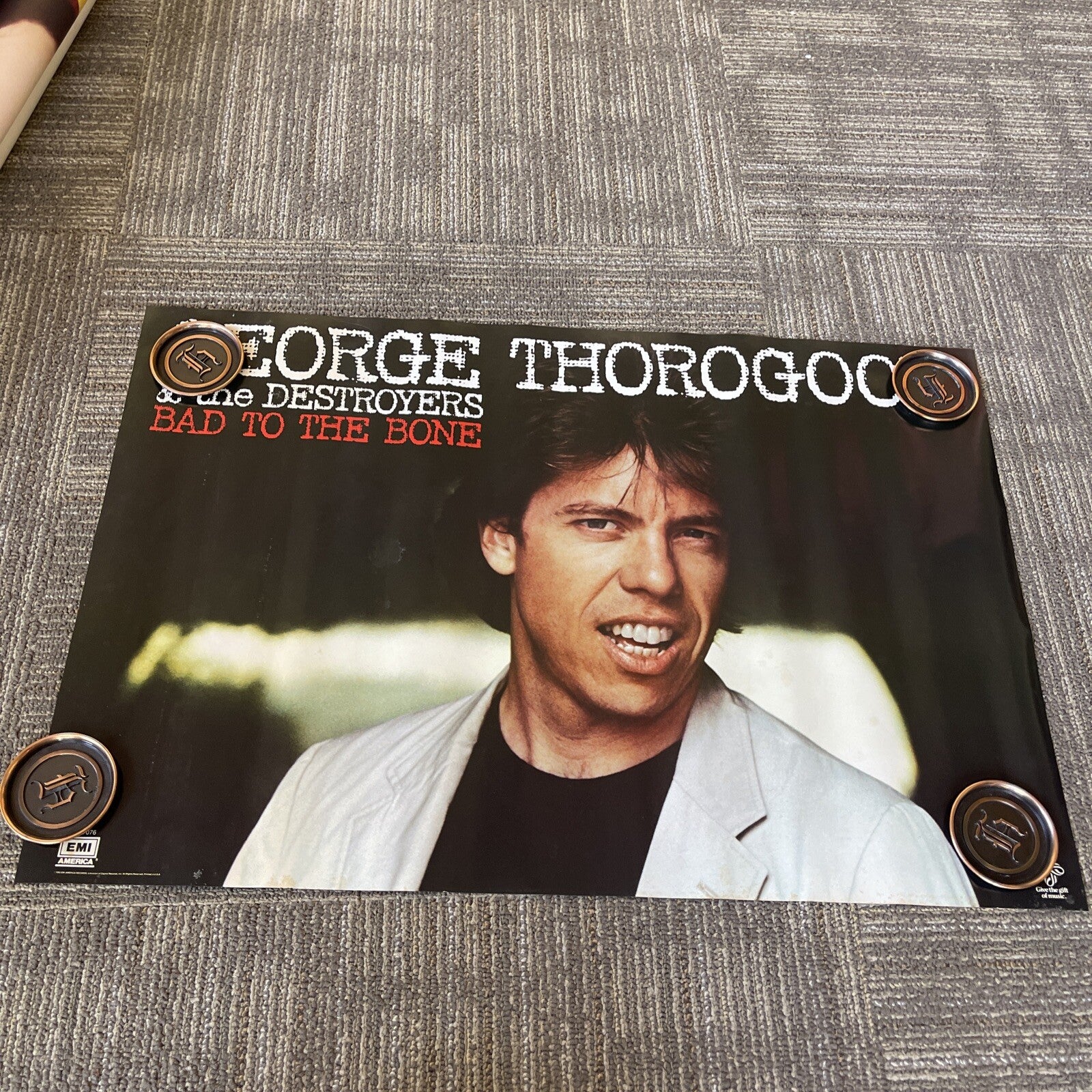 1982 George Thorogood and the Destroyers Bad To The Bone Record Promo Poster #430