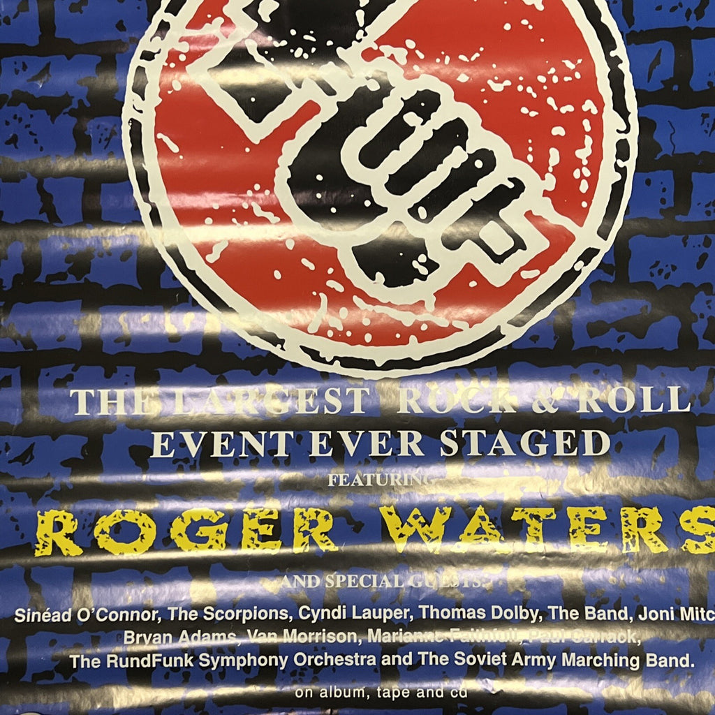 The Wall Live In Berlin 1990 Vintage Roger Waters Promo Poster Rock N Roll #162