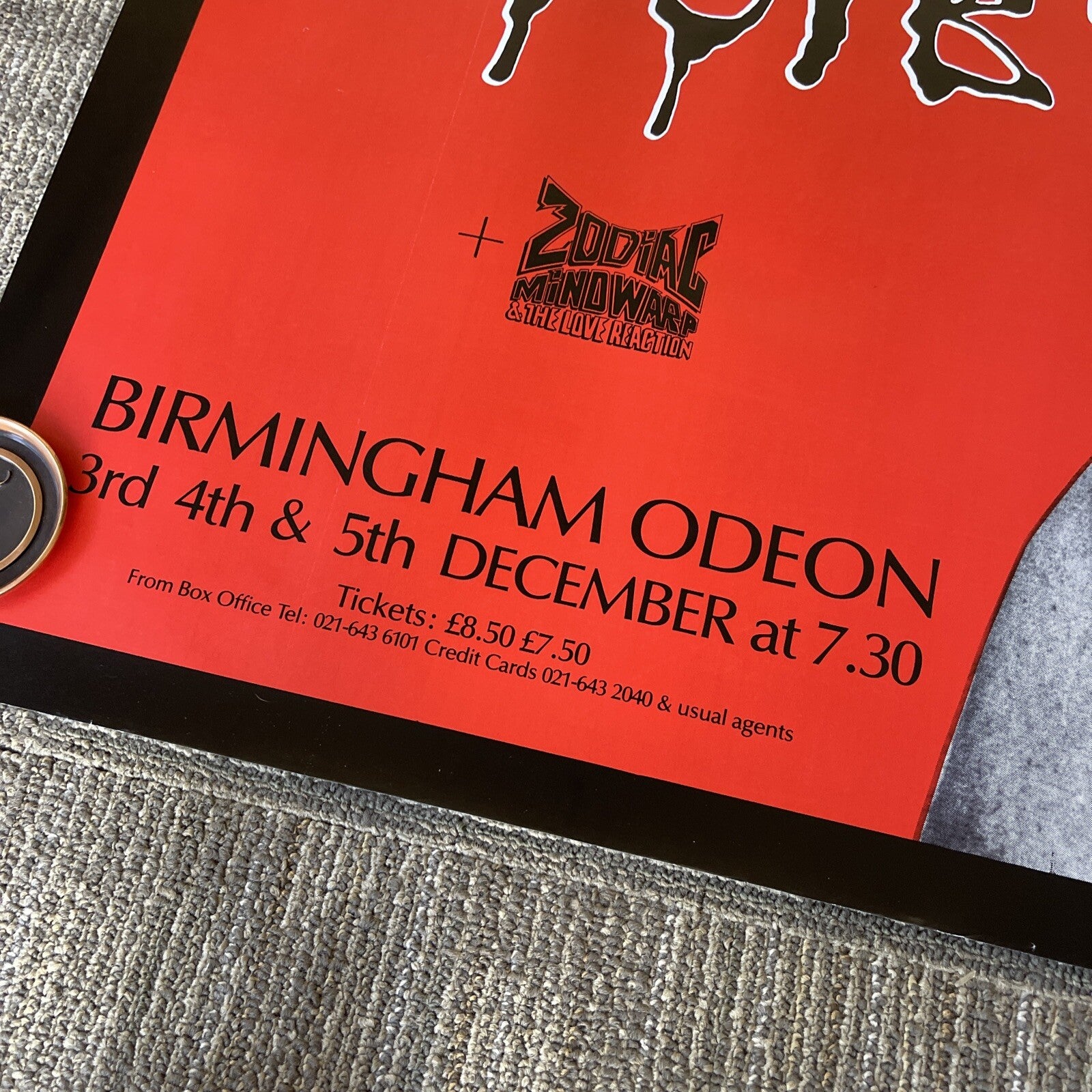 1986 ALICE COOPER  Birmingham Odeon CONCERT TOUR Promo POSTER Rare! #453
