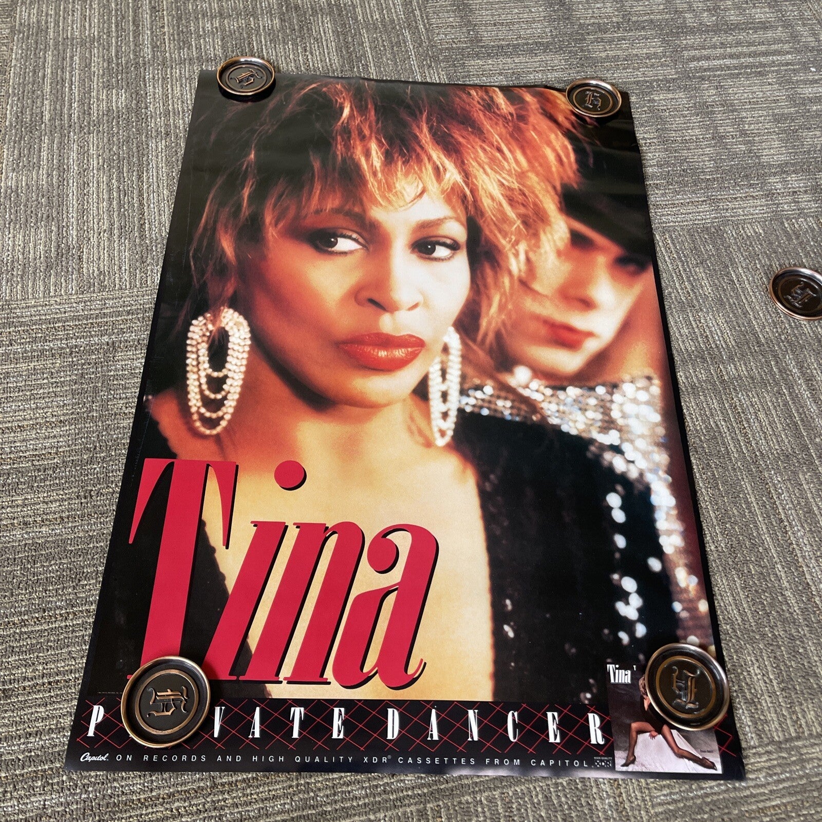 #155 1984 Tina Turner Record Store Promo Poster Private Dancer 24 X 36”0