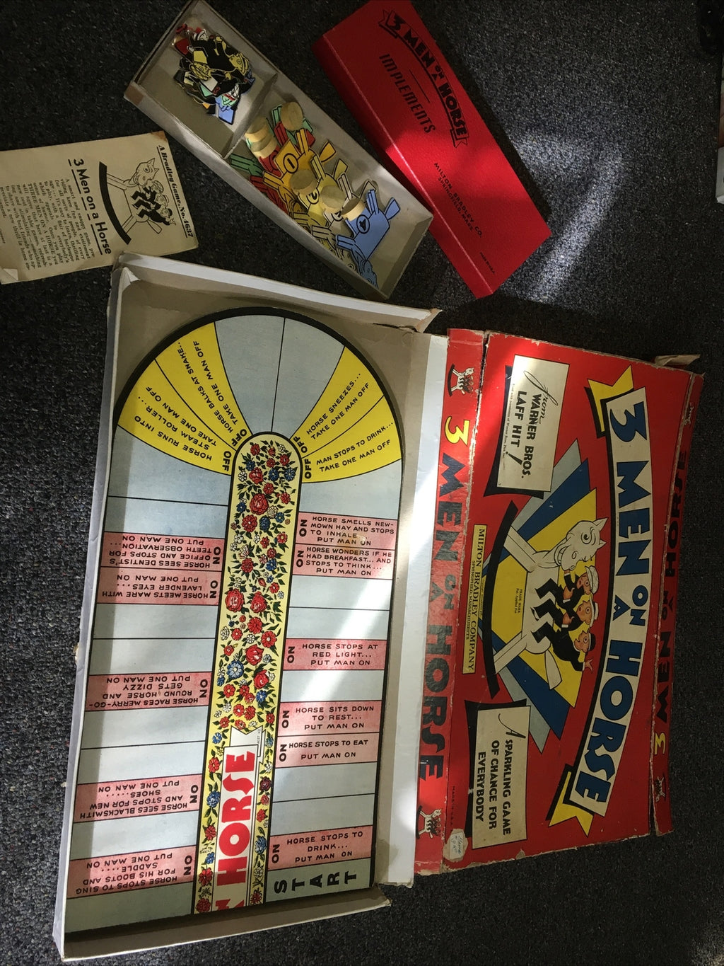 1936 3 Men On A Horse Board Game - Milton Bradley Box Is Damaged0