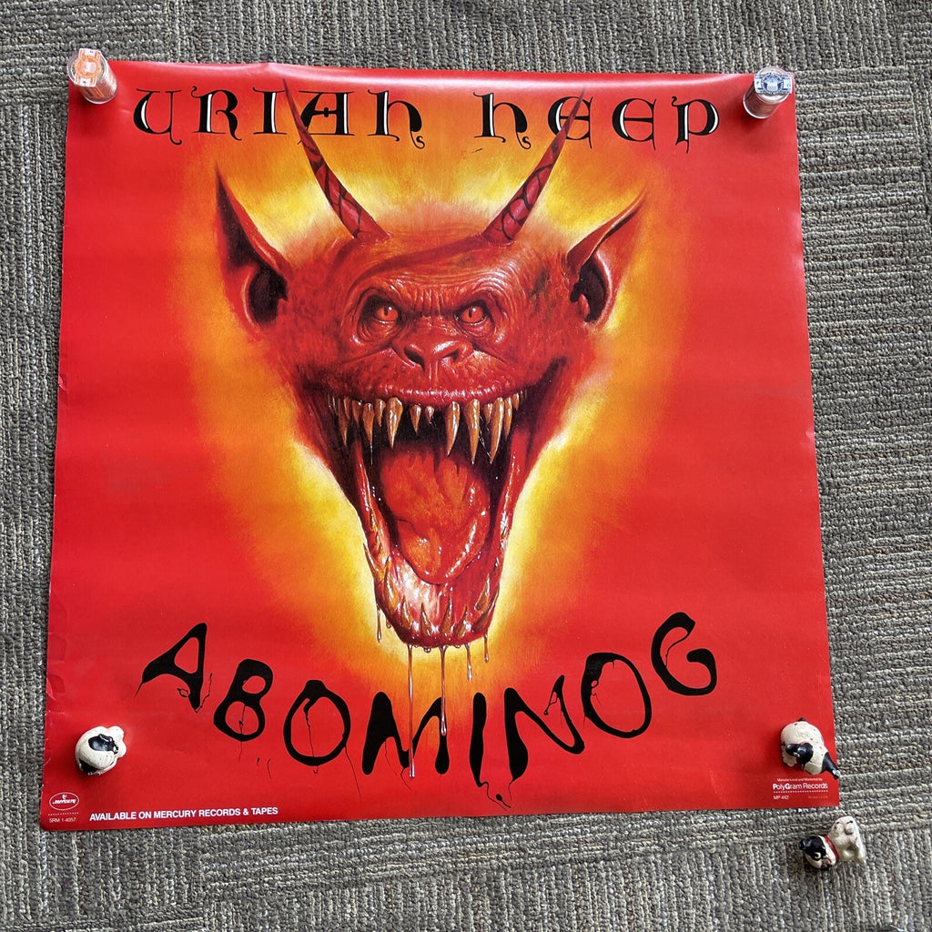 #142 1982 Uriah Heep Abominog Record Store Promo Poster 23” X 23”0