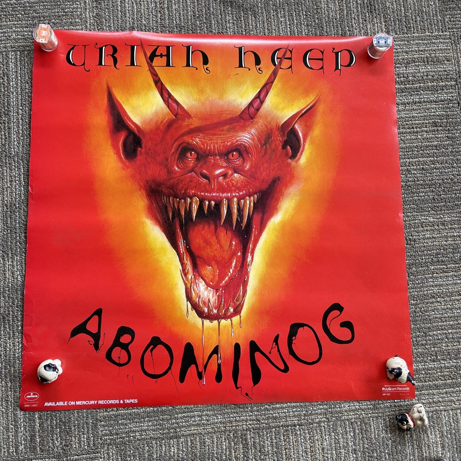 #142 1982 Uriah Heep Abominog Record Store Promo Poster 23” X 23”0