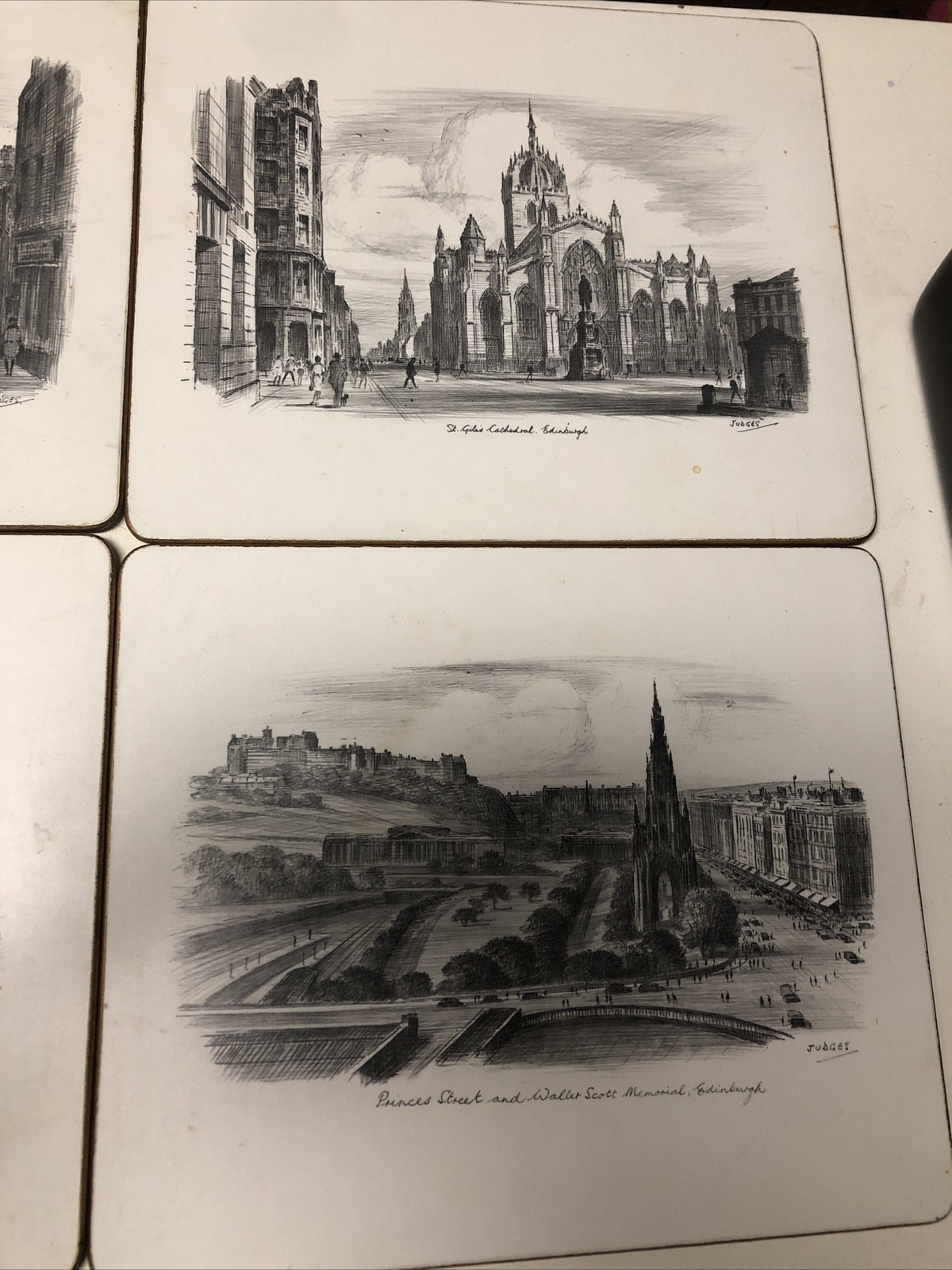 Vintage Lady Clare Placemats The Portcullis Edinburgh Set Of 6 W/ Original Box3