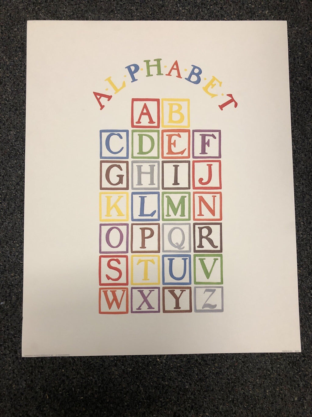 Vintage 1987 Springdale Graphics Alphabet Poster Print 20”x16” Childs Poster1