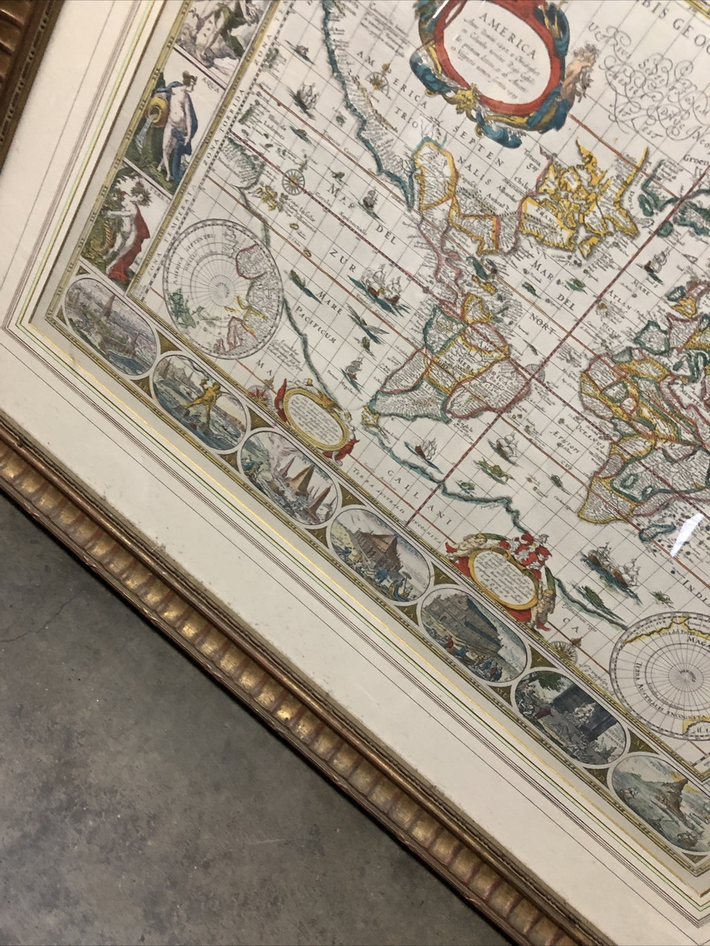 Nova Totius Terrarum Orbis Geographica AC Hydrographica Tabula W Frame 36.5x30.55