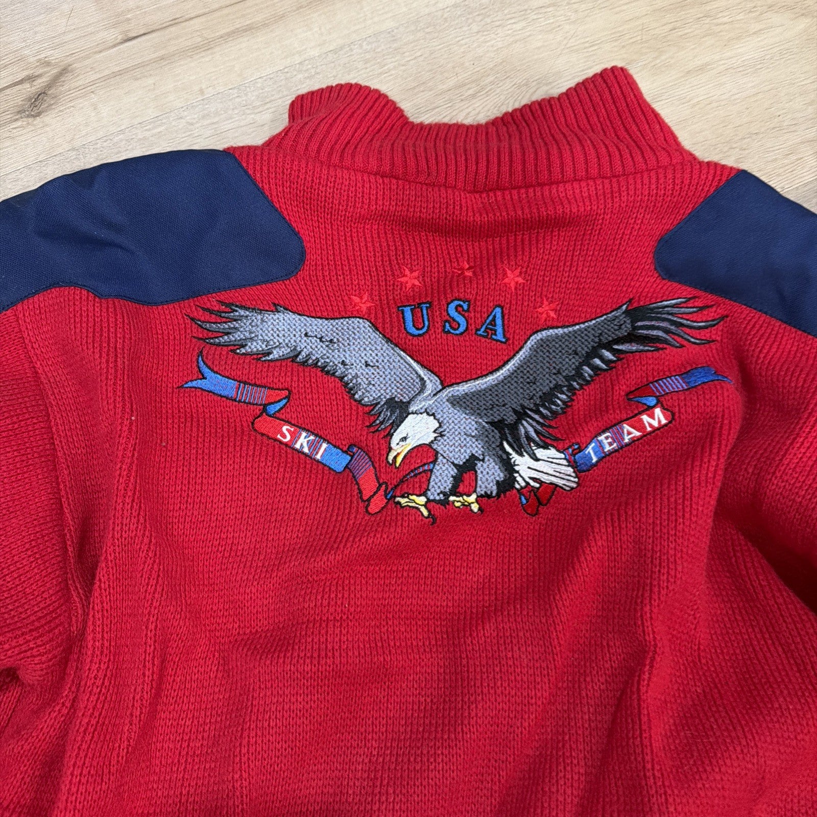 1999 US Ski Team Jacket 1999 Sweater Sz Small Red Blue Snowboard Quarter Zip7