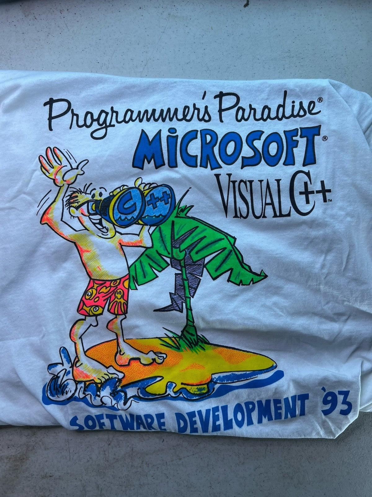 Vintage 1993 Microsoft Visual C++ Programmer’s Paradise T-Shirt L USA0