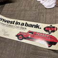 Vintage Texaco Sign Coin Bank 1980s Plastic Not Porcelain Sign 12" x 36”0