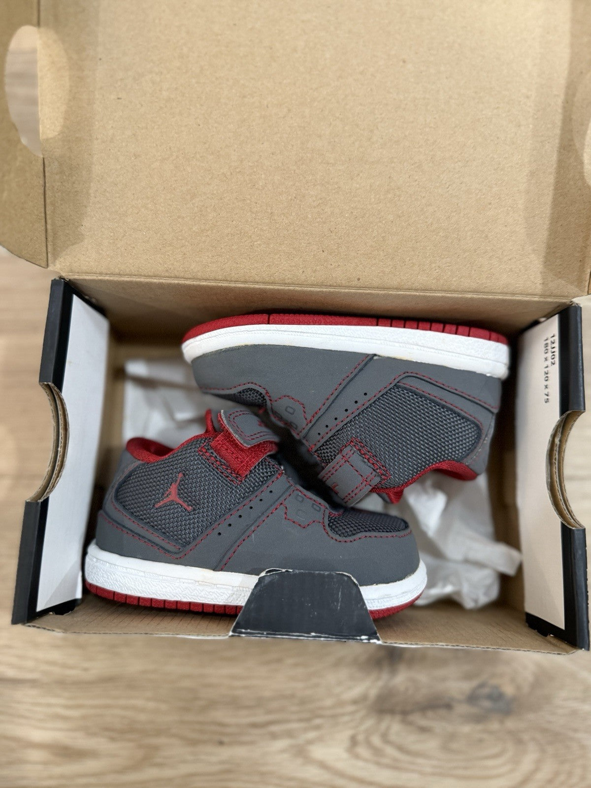 Nike Air Jordan Sneakers Toddler US Size 4C Grey Red 351028-0170