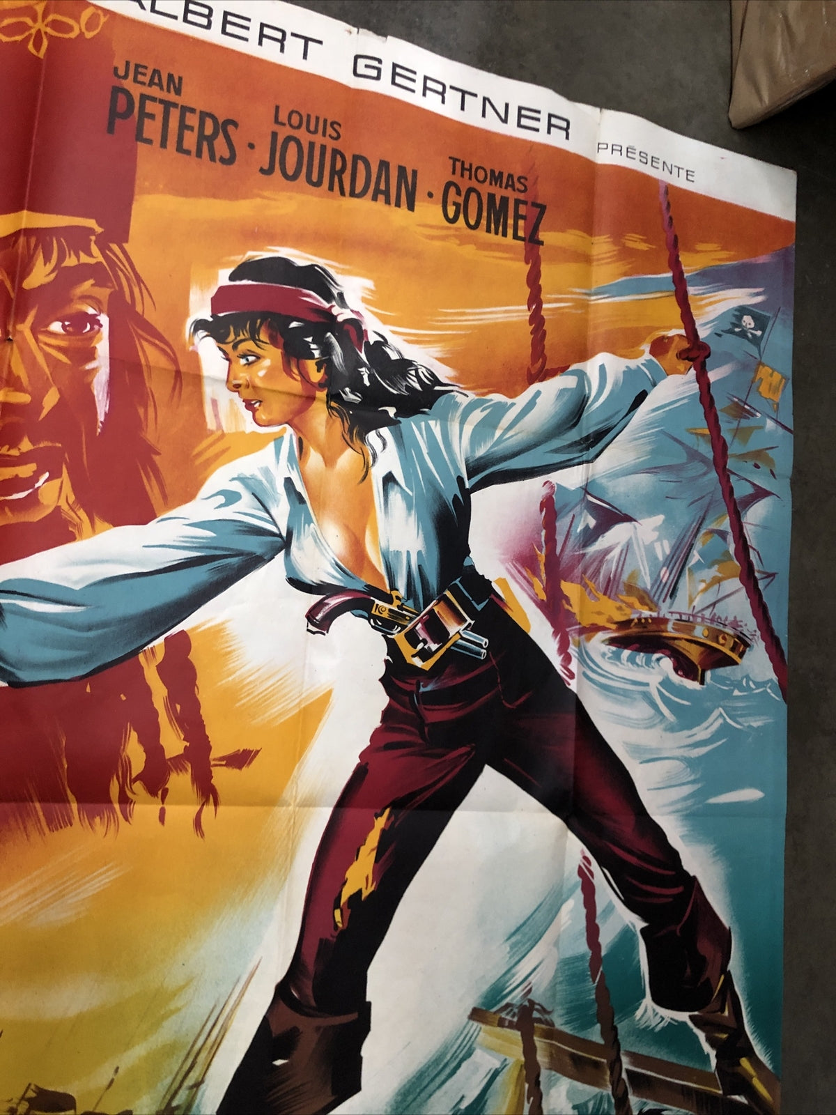 1940s Pirate Of Antilles Les Flibustiere Antilles One Sheet Movie POSTER 62x45”4