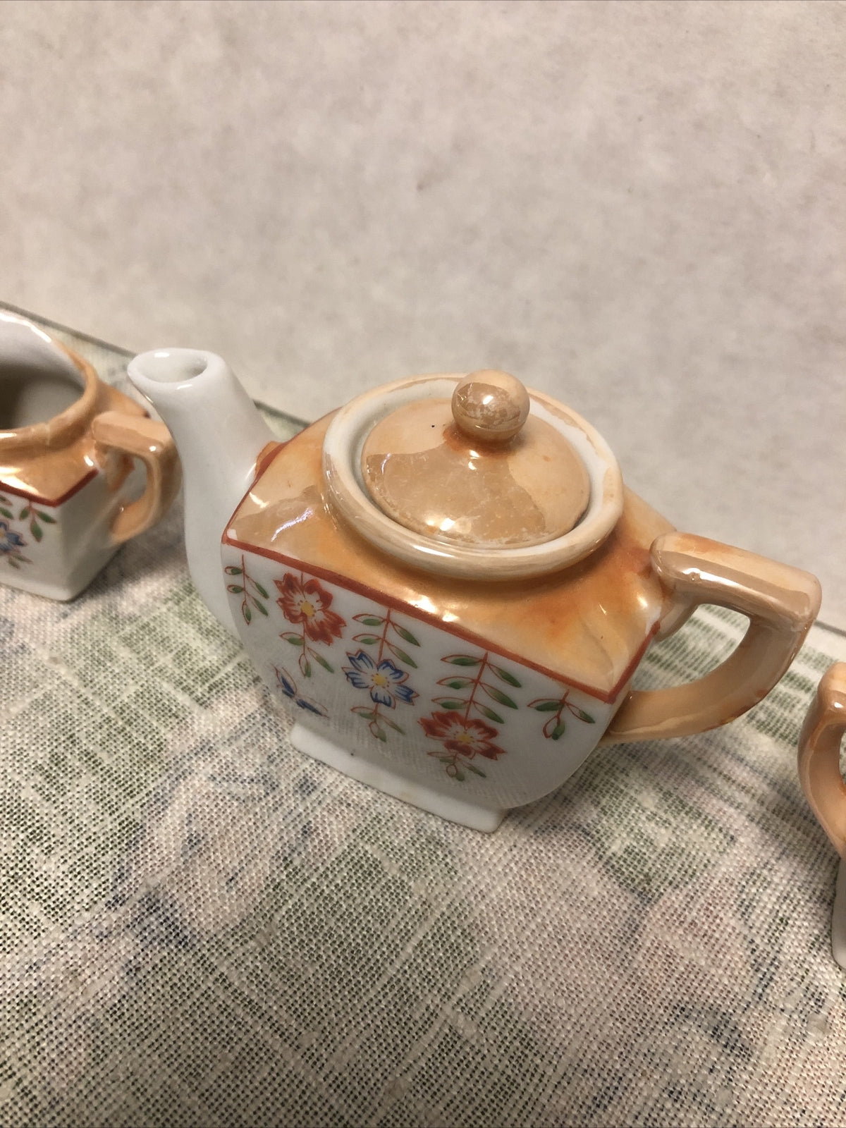 Vintage Made In Occupied Japan Porcelain Child's Tea Set Lot Of 53