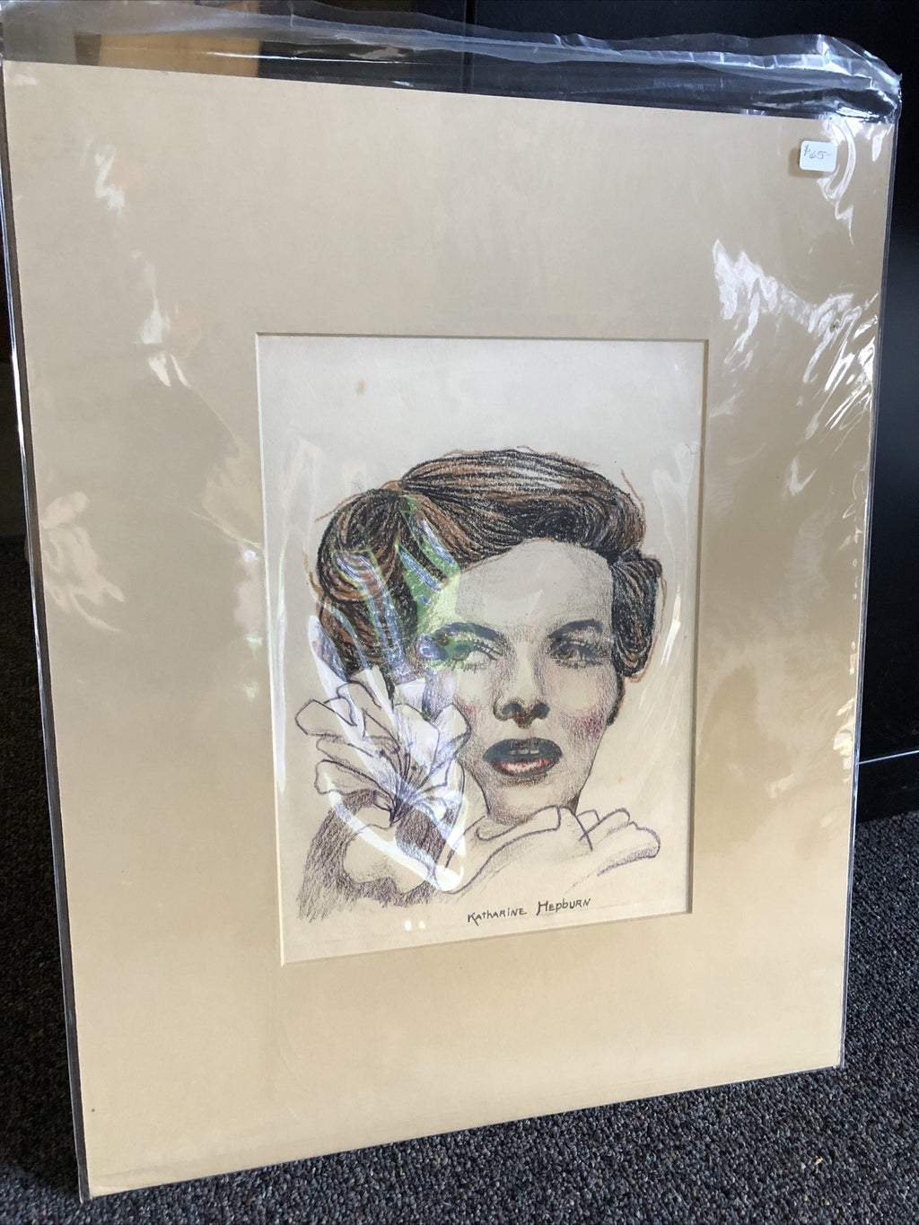 Hand drawn Frames Photo Of Katherine Hepburn 20”X16”1