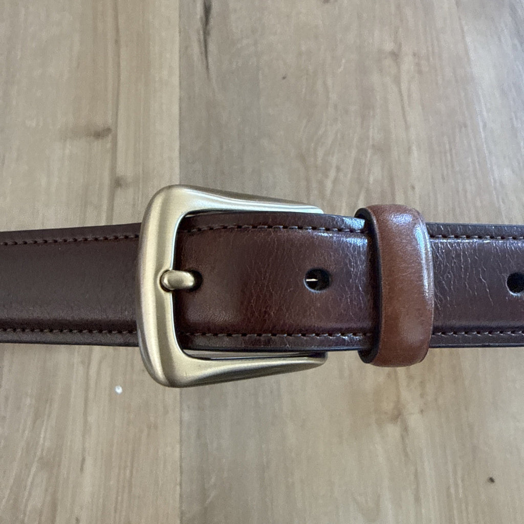 Saks Fifth Avenue Mens Brown Italian Leather Dress Belt Size 42/1051