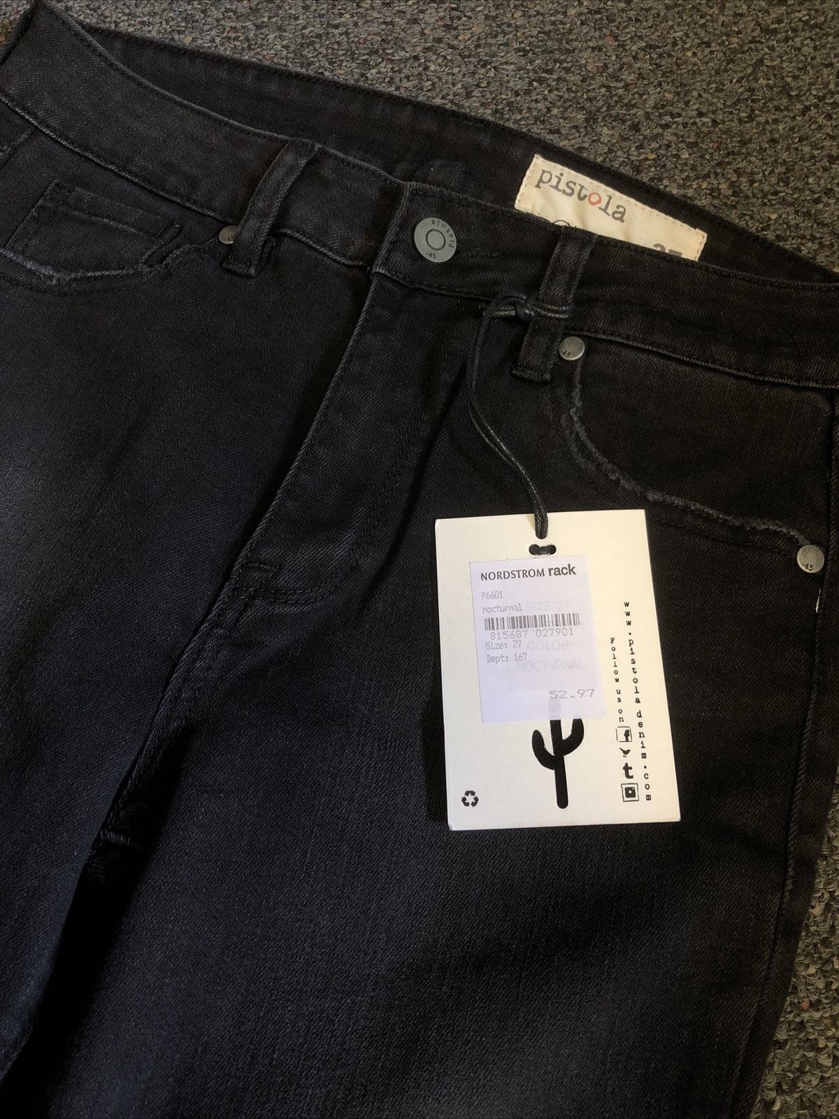 Pistola Women's Nocturnal Jeans Size 27 NWT Black/Dark Gray2