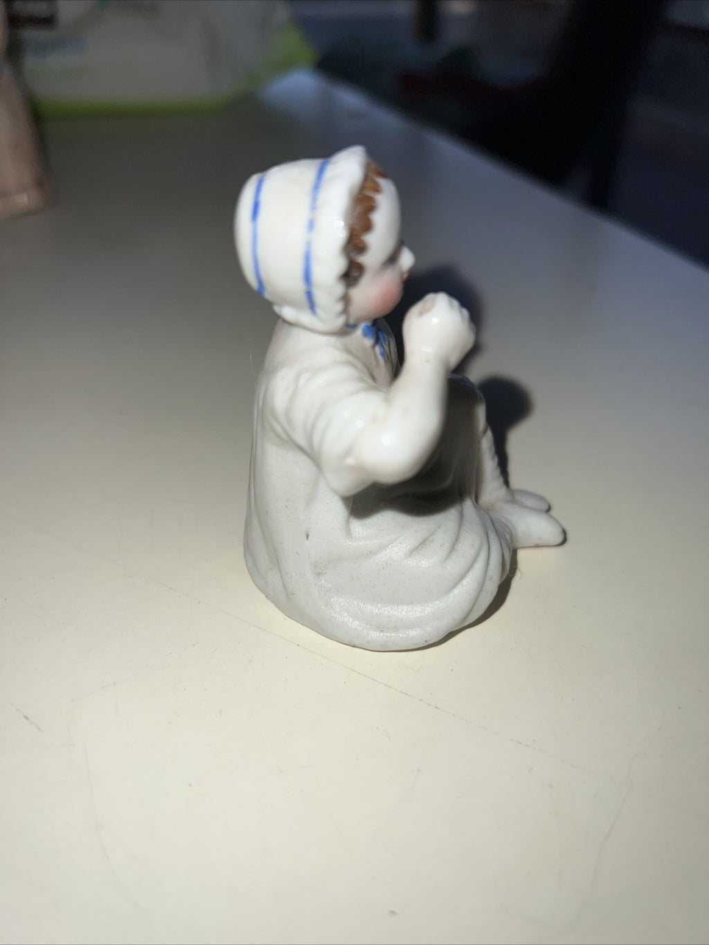 Vintage Bisque Lady in Bonnet with Lemon Basket Picnic Figurine Hand Painted6