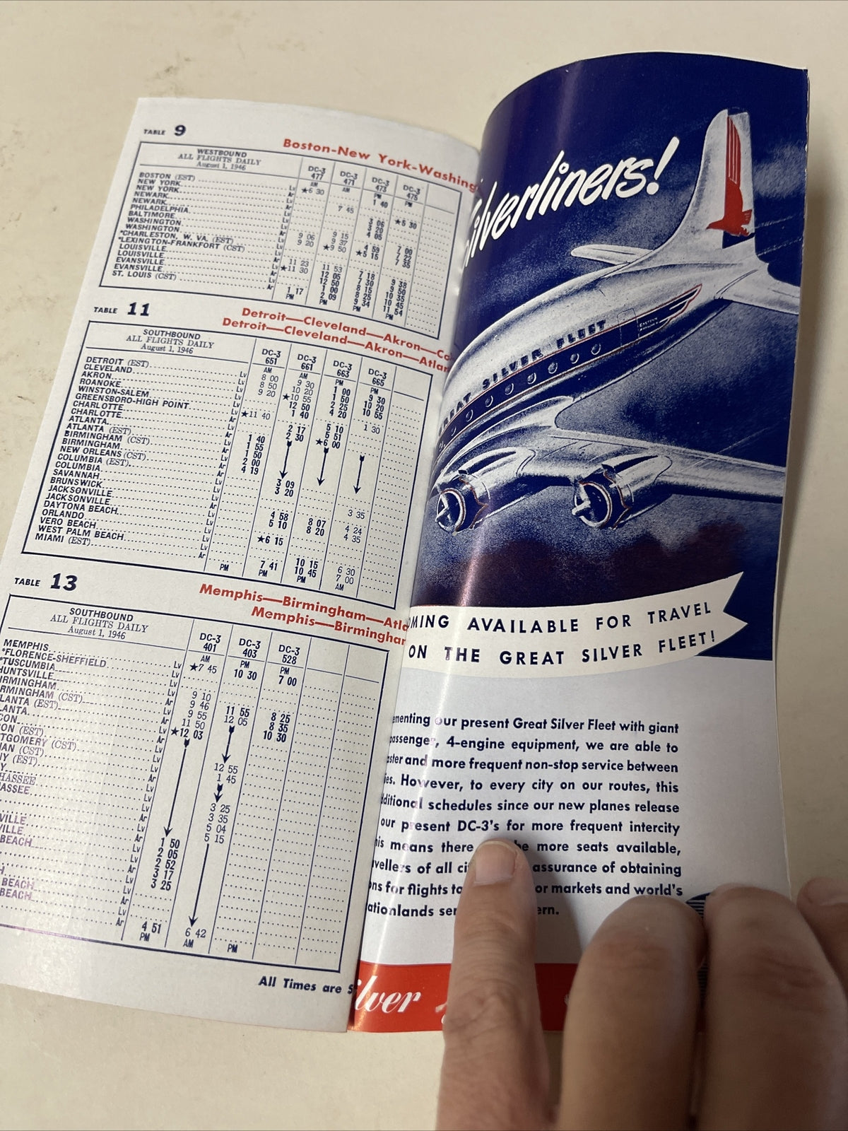 Eastern Air AIRLINE August 1946 TIMETABLE SCHEDULE Brochure flight cover4