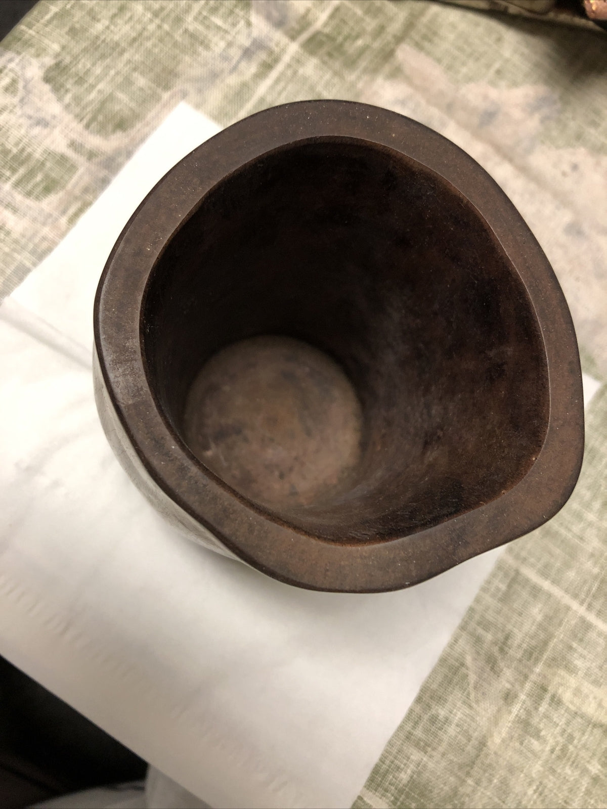 Vintage solid Wooden dice cup Candle Holder / Vase 5.5”x4”1
