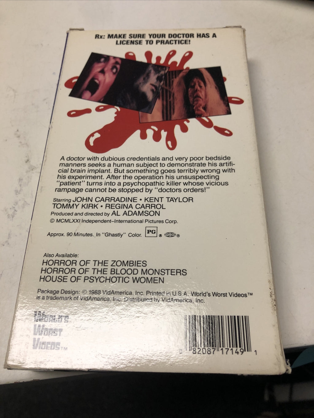 VHS BLOOD OF GHASTLY HORROR  - Rare Original 19751