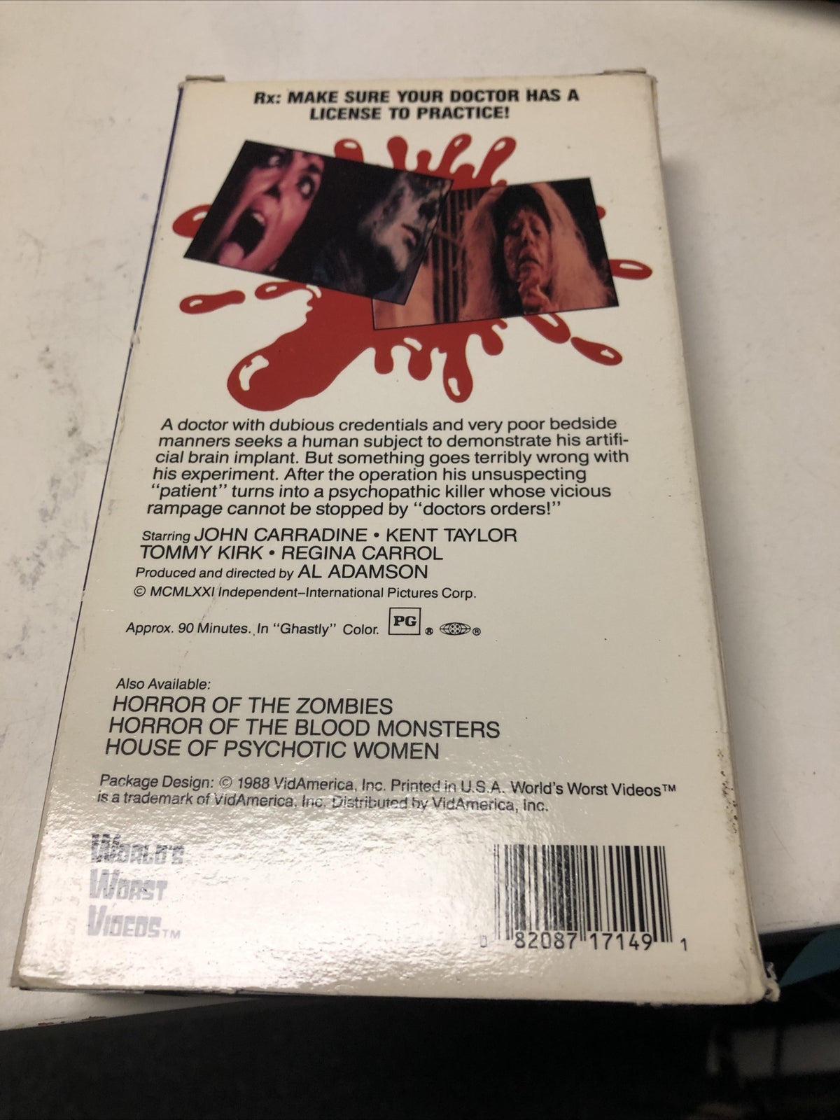VHS BLOOD OF GHASTLY HORROR  - Rare Original 19751