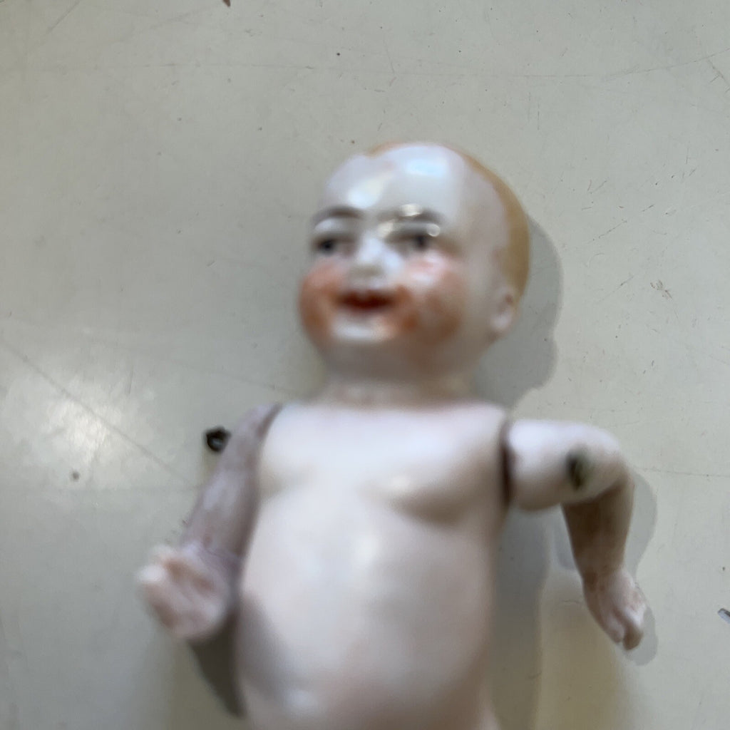 4” Vintage Antique All Bisque Baby Doll German Painted Face9