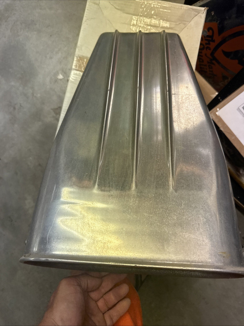 Hot Rod Dual Single Carb Polished Aluminum Bug Catcher Hood Air Scoop Rare1
