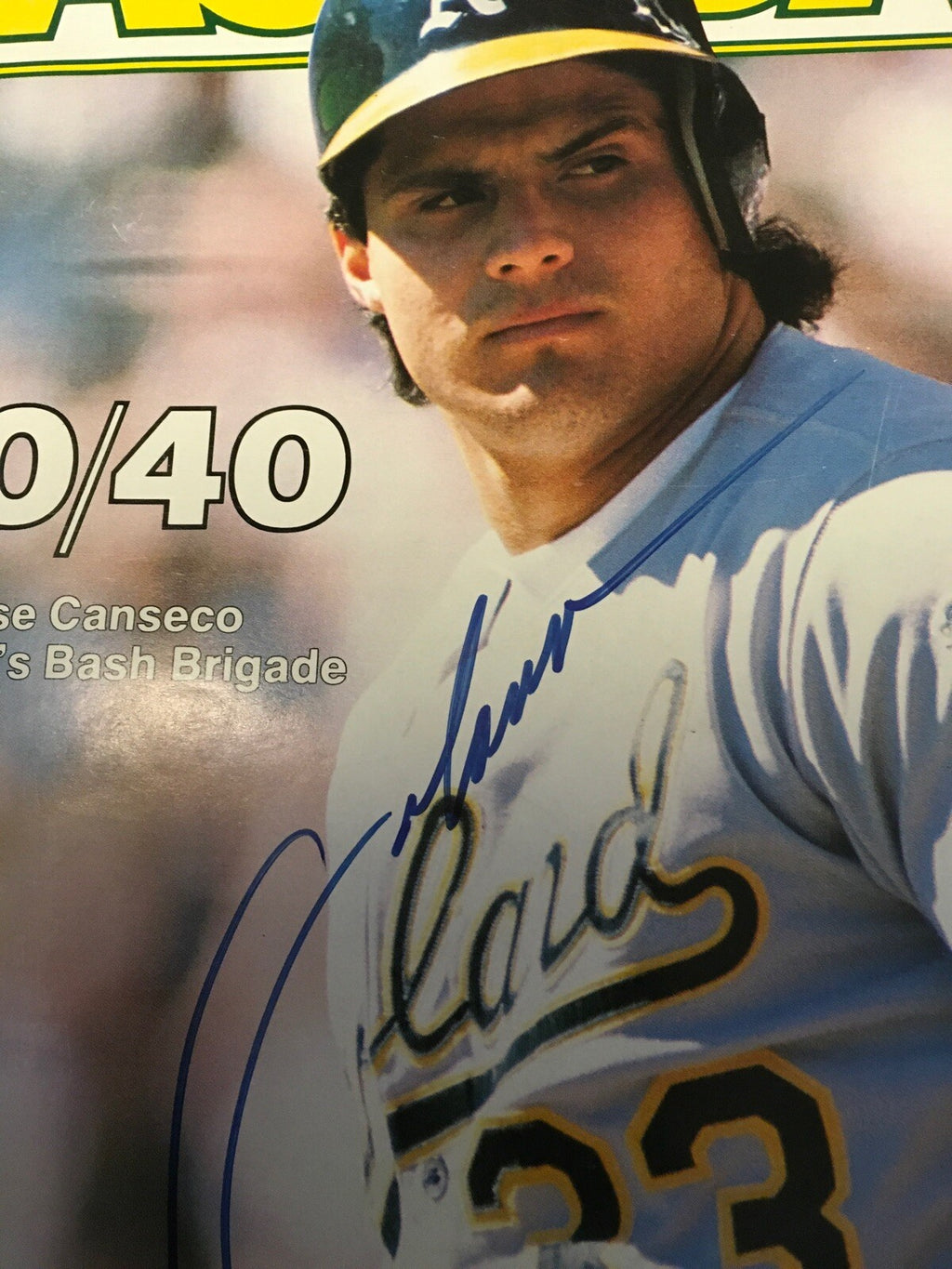 1989 BILL MAZEROSKI'S BASEBALL ANNUAL - JOSE CANSECO OAKLAND A's ON COVER Signe3