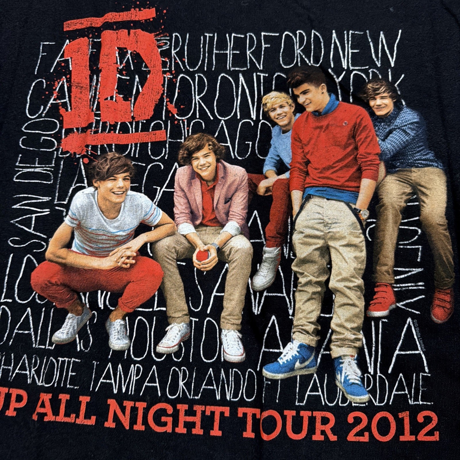 Rare One Direction Harry Styles Up All Night Concert Tour Shirt Adult Original M1