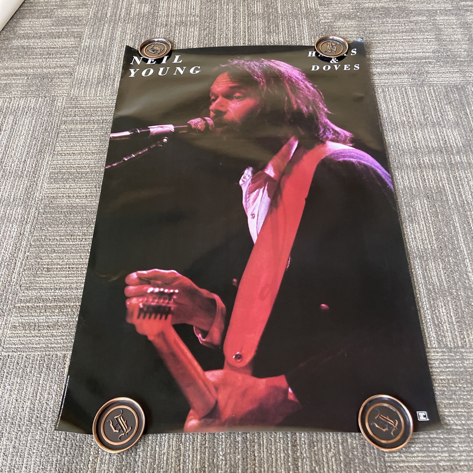 #155 1980 Hawks And Doves Neil Young Record Store PROMO ONLY POSTER 23x35”6