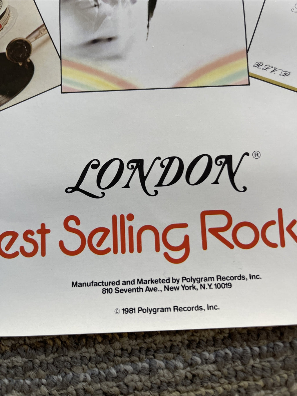 #188 1981 Rolling Stones Record Promo Poster 16.5” X 23” London Records1