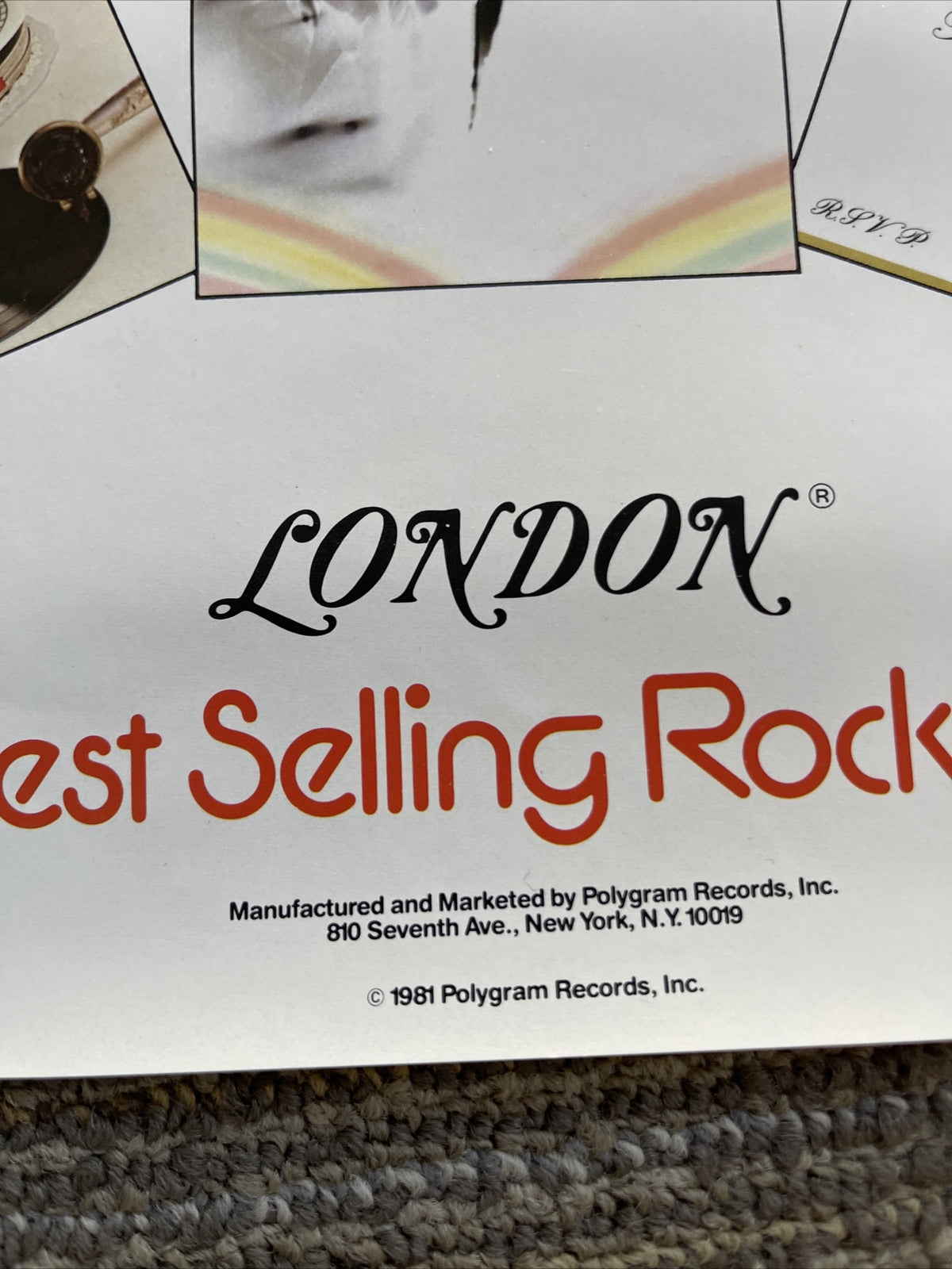 #188 1981 Rolling Stones Record Promo Poster 16.5” X 23” London Records1