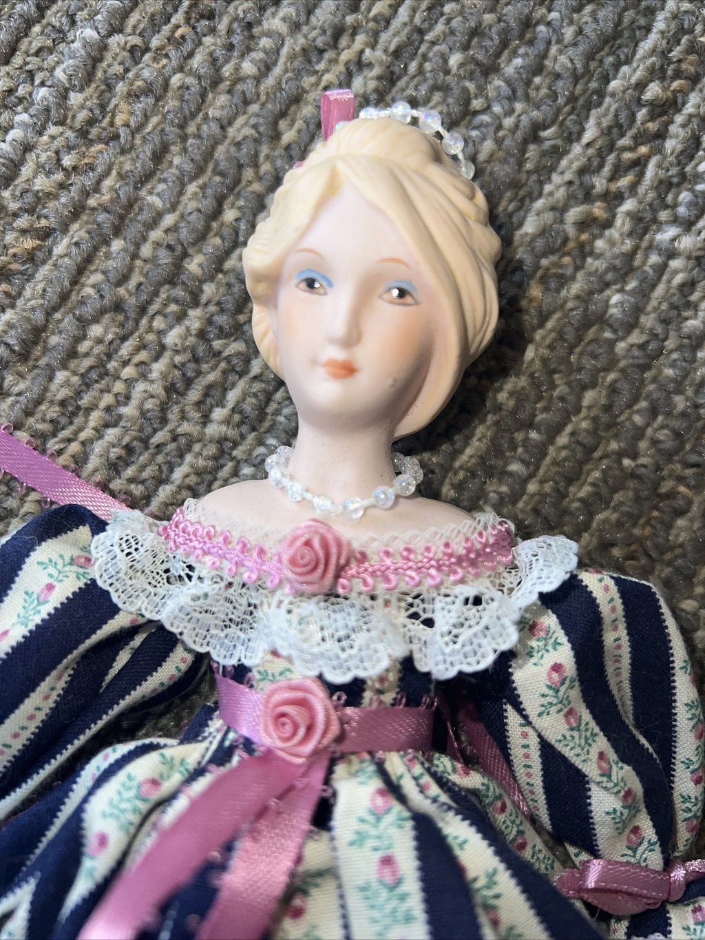 Vintage 9” Small Bisque Doll Cloth Body4