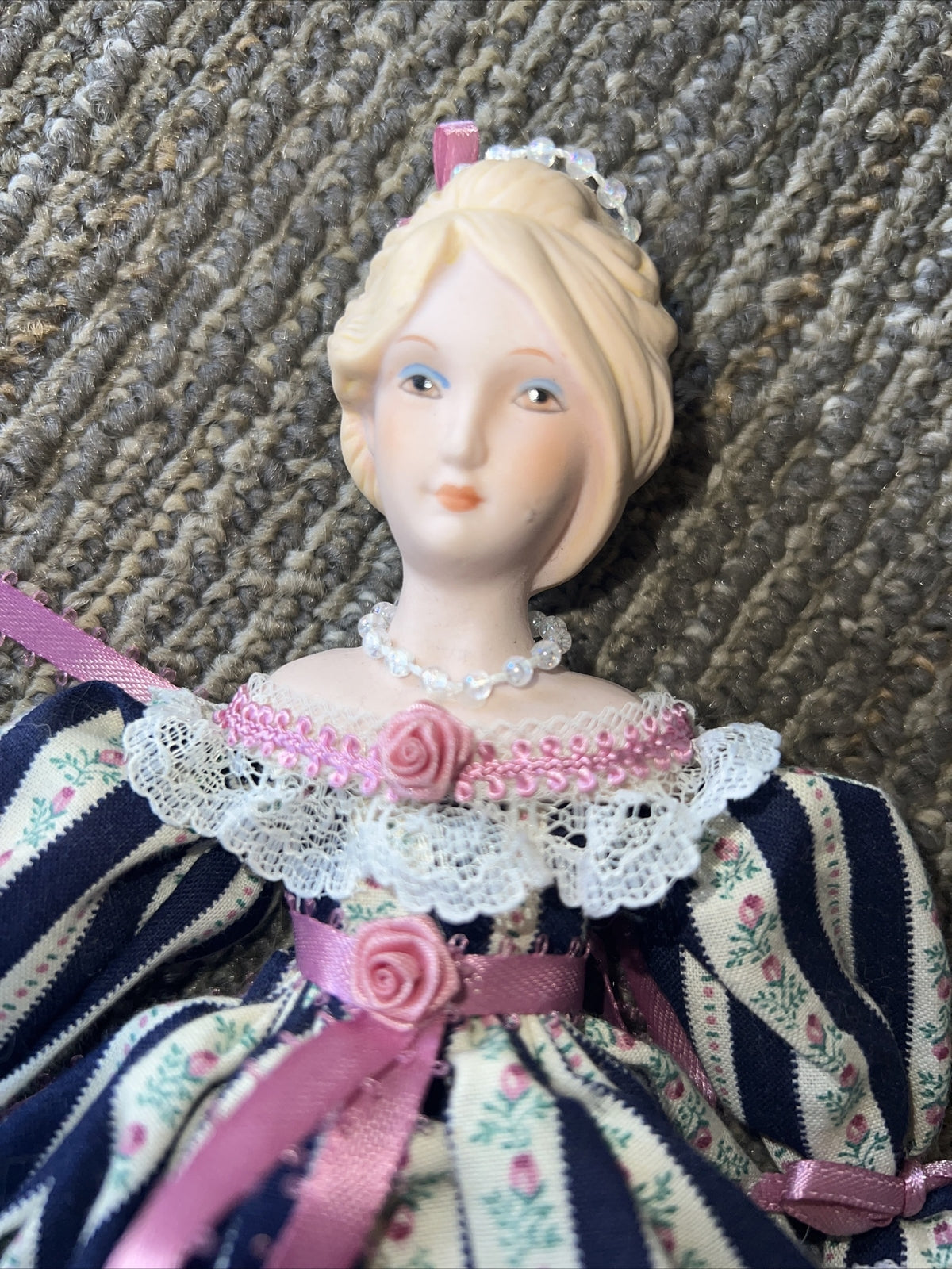 Vintage 9” Small Bisque Doll Cloth Body4