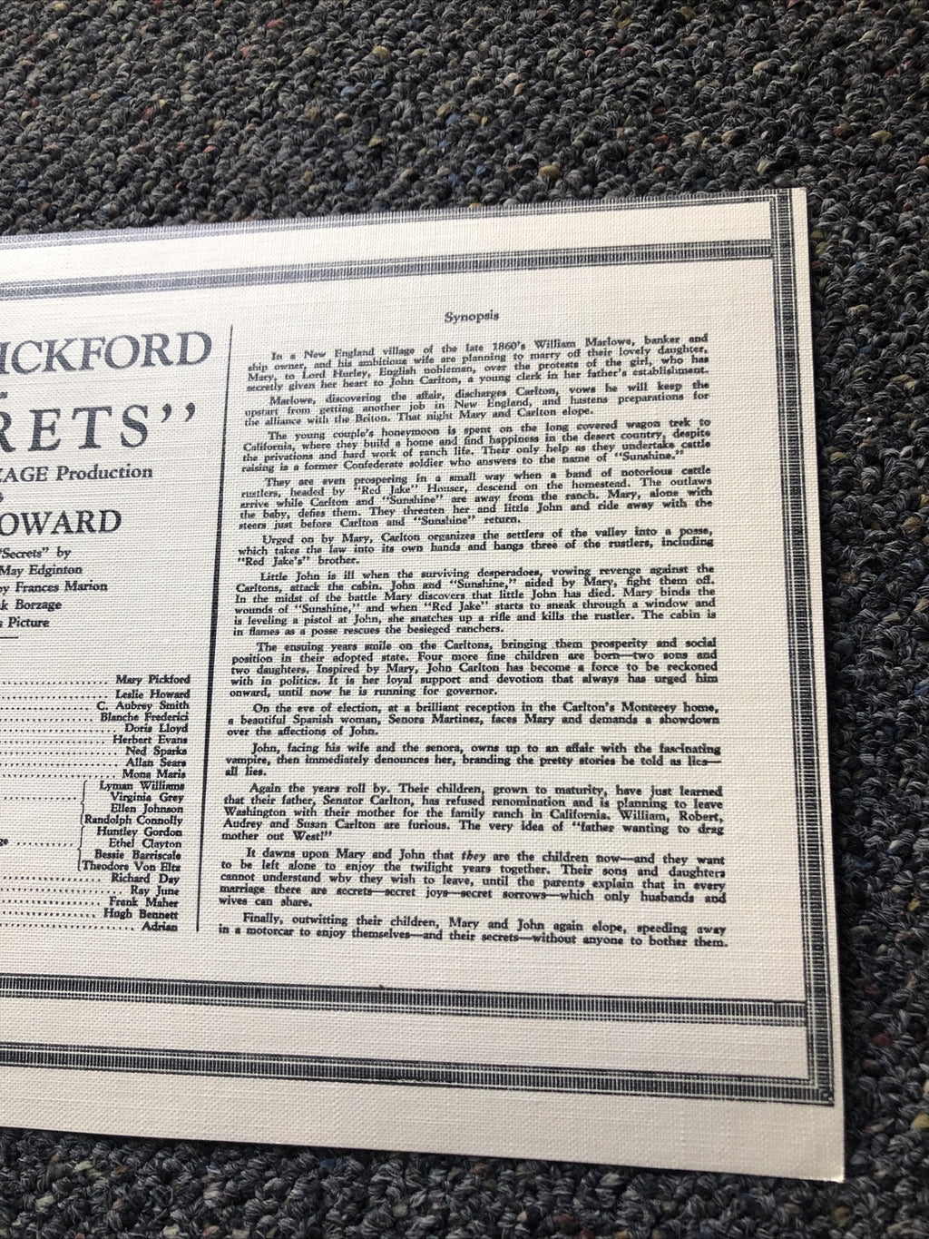 RARE ORIGINAL PHOTOS OF MARY PICKFORD ON THE SET "SECRETS"7