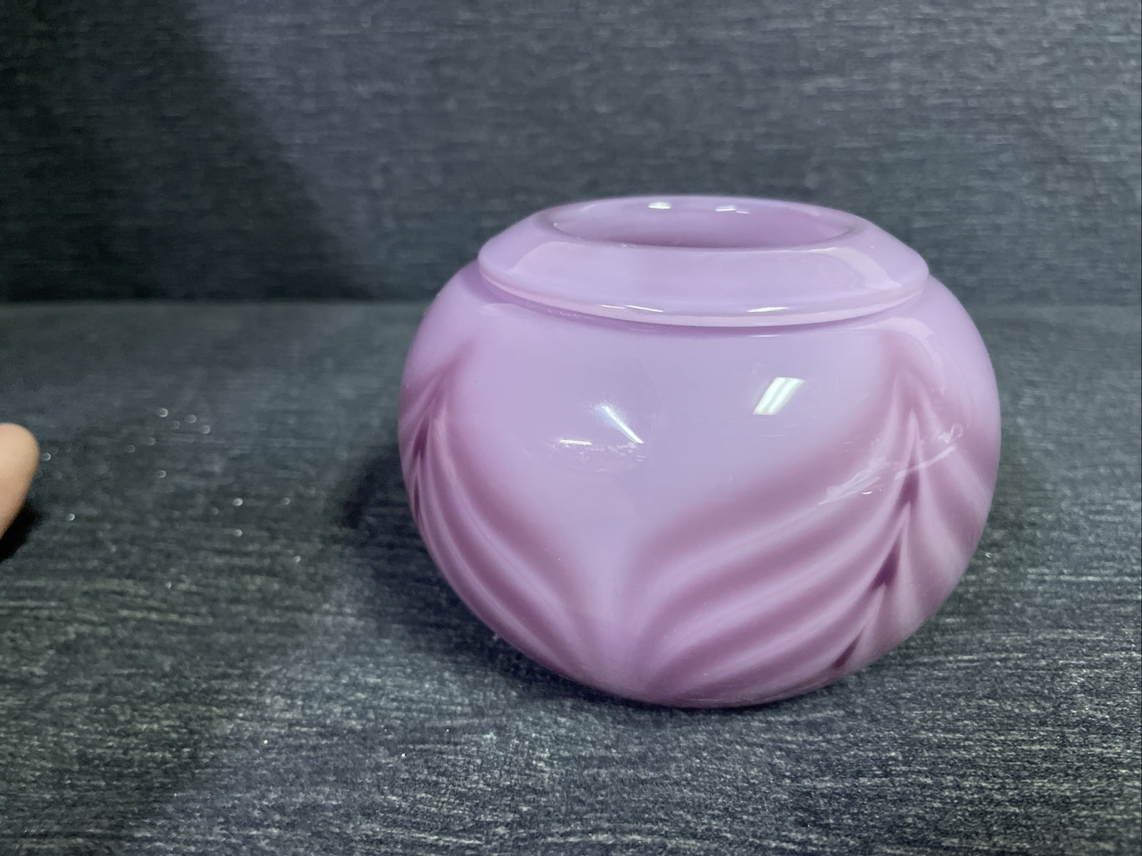 Signed David Lindsay Art Glass 2001 Studio Pink Purple Swirl Burst Paperweight4