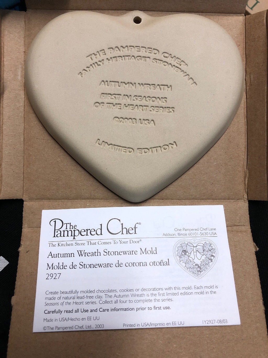 Pampered Chef Autumn Wreath Stoneware Cookie Mold #2927 20030