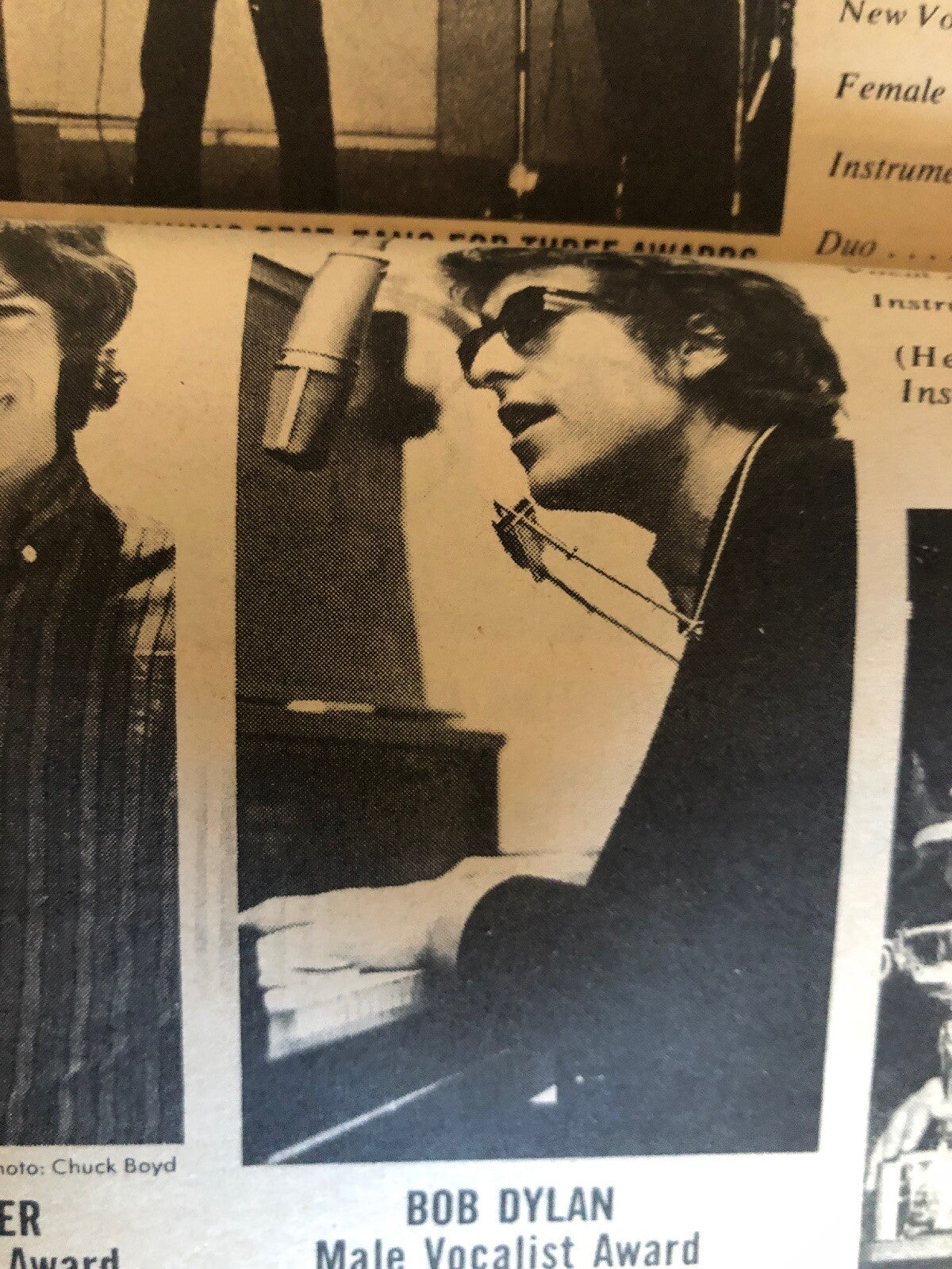 ULTRA RARE 1966 BEATLES Dylan KYA Radio NEWSPAPER San Francisco 1st POP Awards4