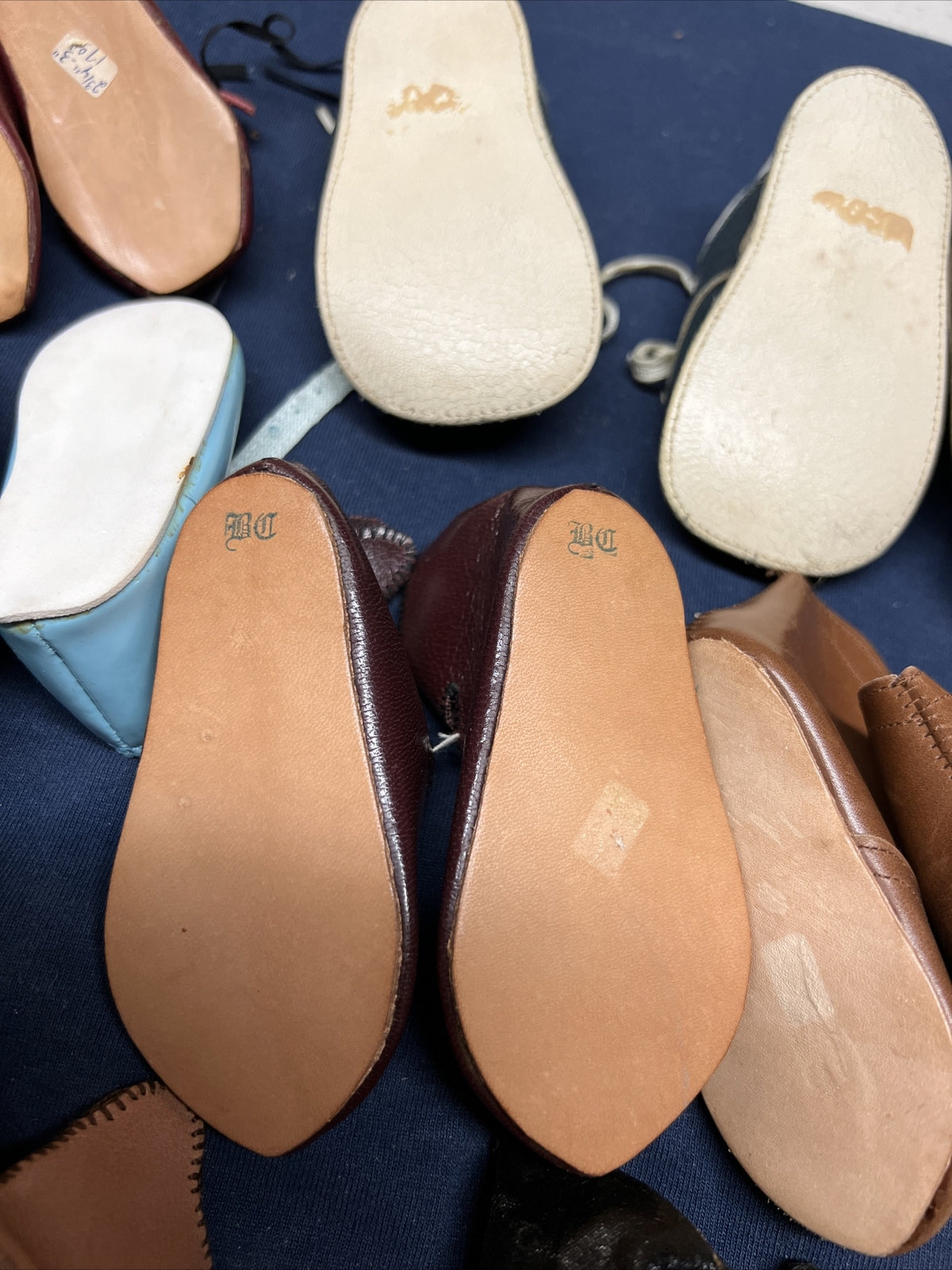 Lot of 16 Vintage Antique Doll Shoes and Shoe Accessories 9
