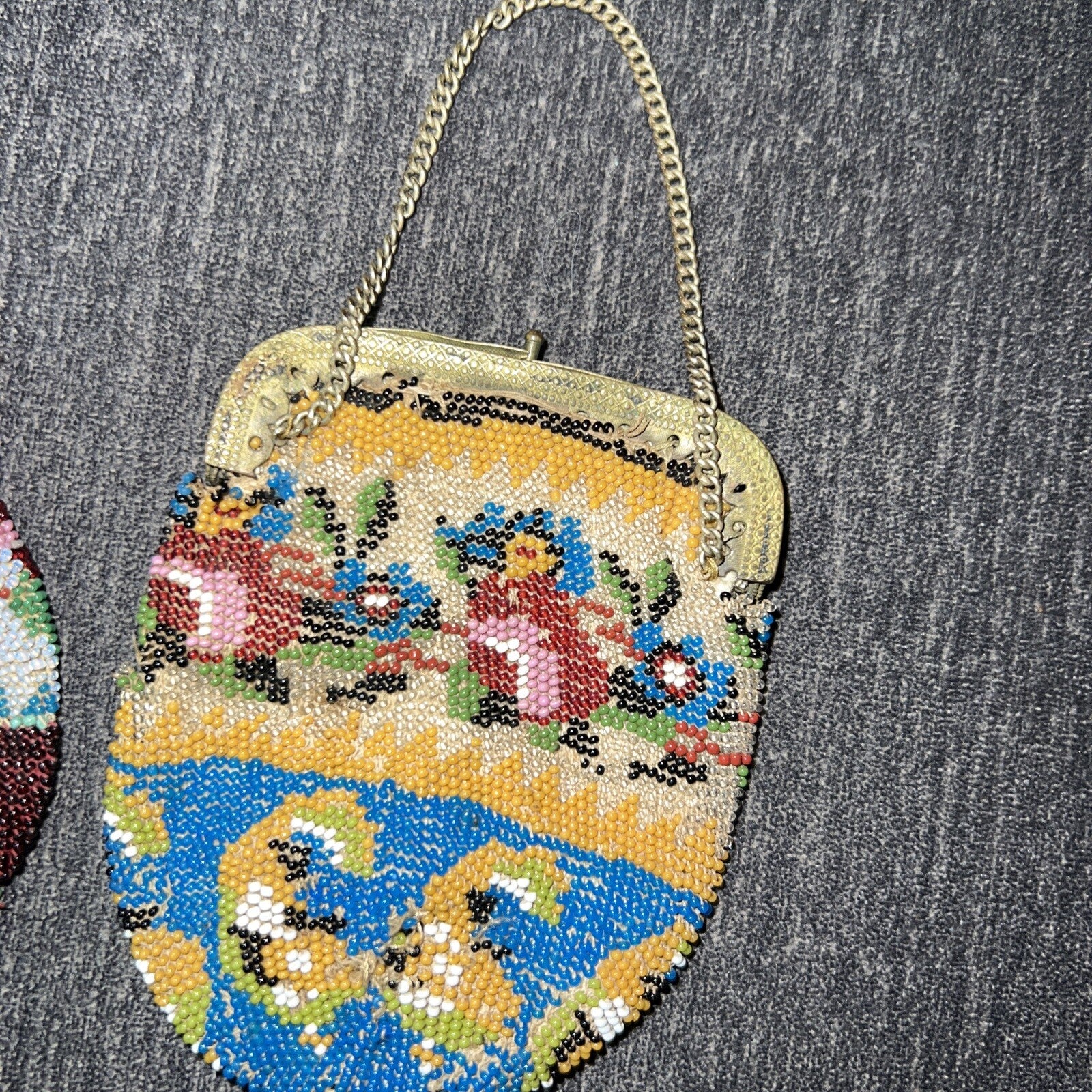 Lot of 3 Vintage Hand Crafted Beaded  Coin Purse Pouches High Quality Handmade4
